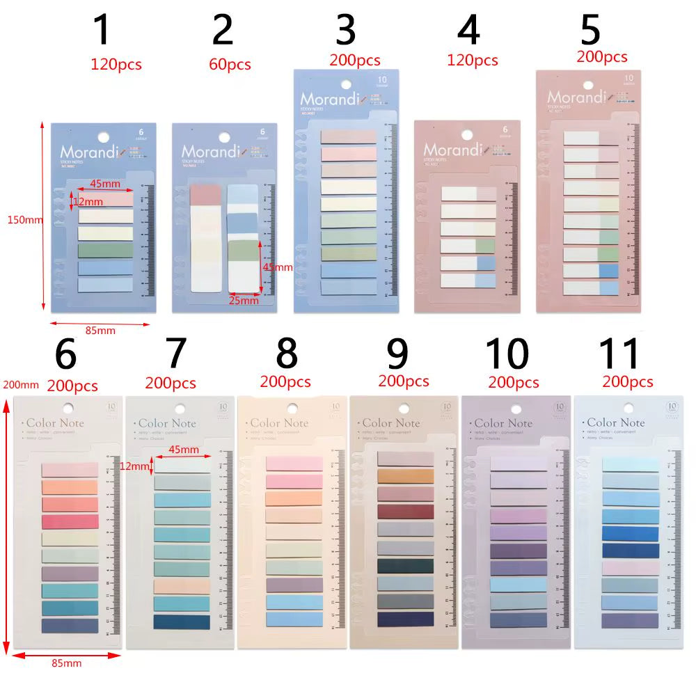 200 Sheets Novelty Sticky Notes Loose-Leaf Memo Pad Paster Sticker Index Flags Tab Strip Label Bookmark Stationery Office Supply